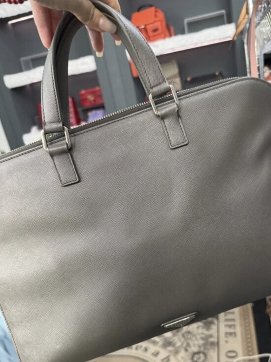 Prada Other - AUTHENTIC Prada Saffiano Leather Briefcase in Grey Retail $5800